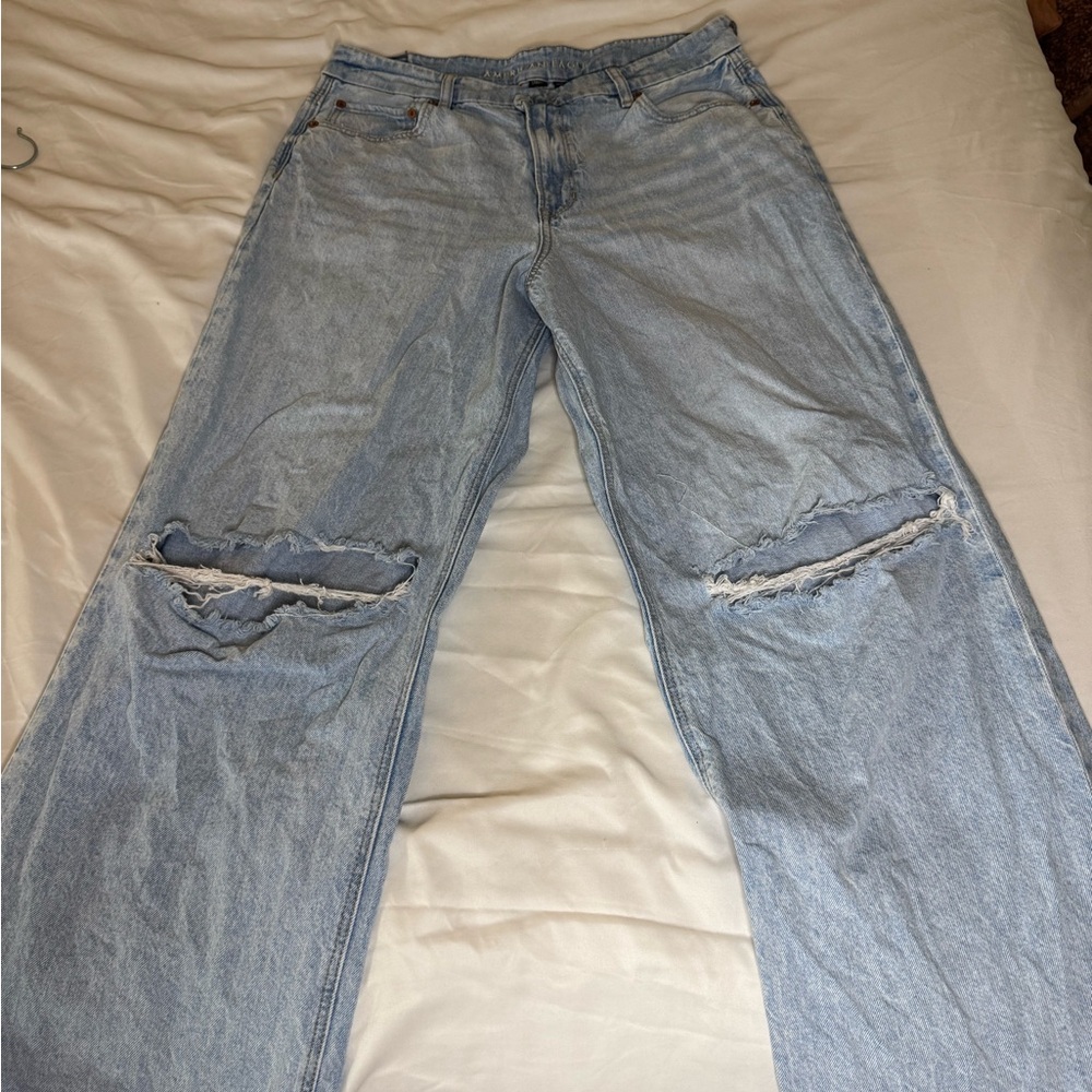 American Eagle Light Blue Baggy Jeans